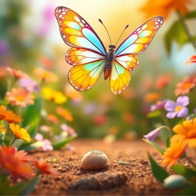 Portada del libro de la historia titulada: La mariposa y la semilla encantada