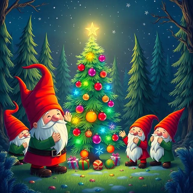 Book cover of the story titled: La Navidad mágica de los gnomos