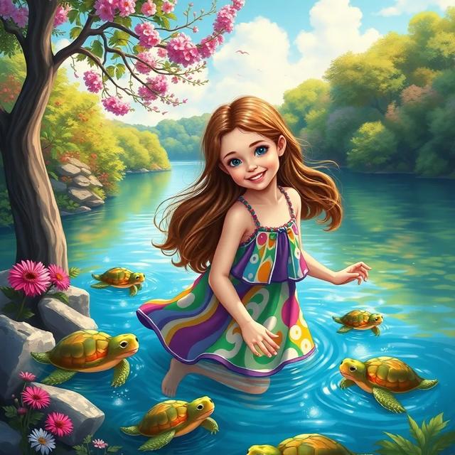 Portada del libro de la historia titulada: La Niña de las Tortugas