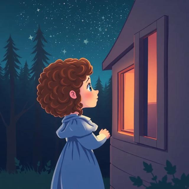 Portada del libro de la historia titulada: La Niña del Bosque Nocturno