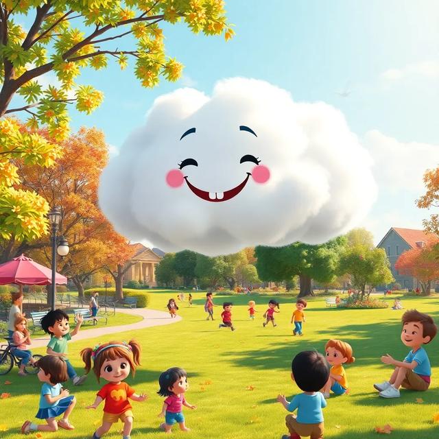 Portada del libro de la historia titulada: La nube que quería jugar