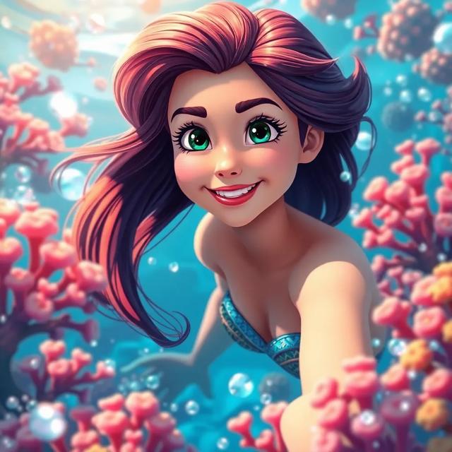 Portada del libro de la historia titulada: La sirena y su cola mágica