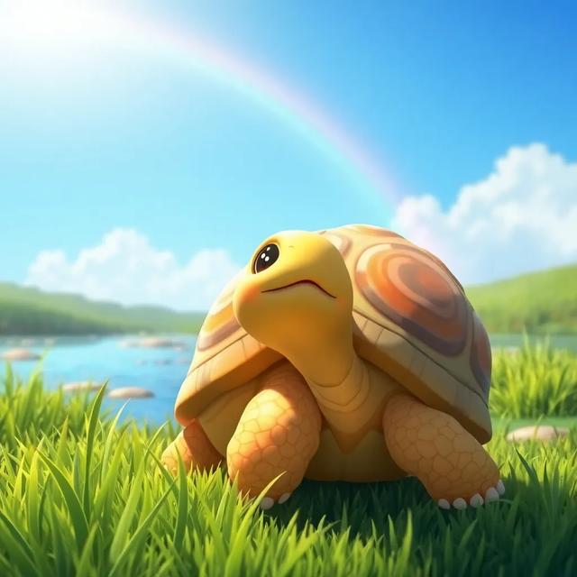 Portada del libro de la historia titulada: La tortuga y el arcoíris