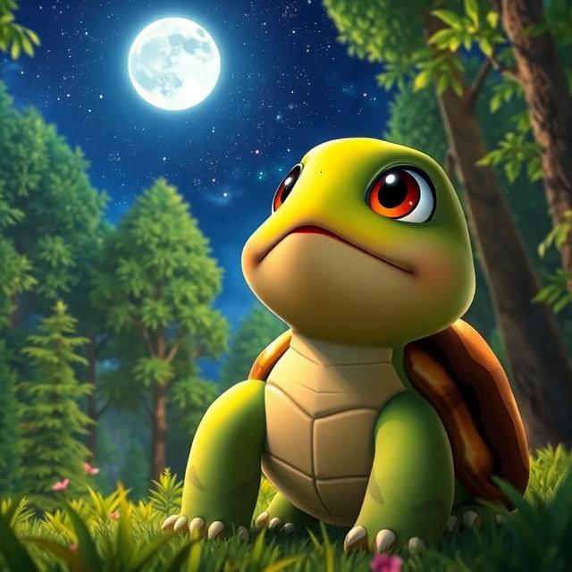 Portada del libro de la historia titulada: La tortuga y el baile de la luna