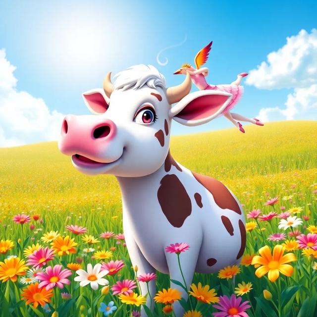 Portada del libro de la historia titulada: La vaca que no quería dar leche