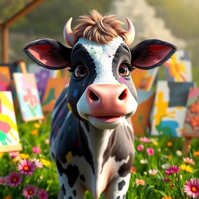 Portada del libro de la historia titulada: La vaca y su arte