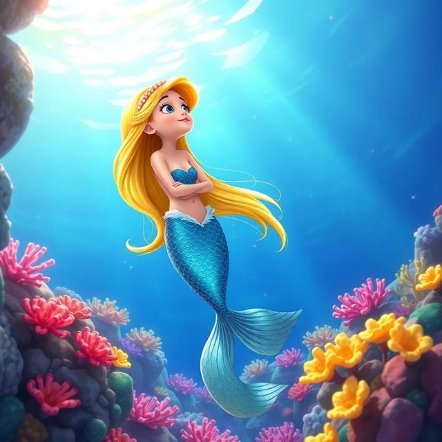 Portada del libro de la historia titulada: Las aventuras de la pequeña sirena