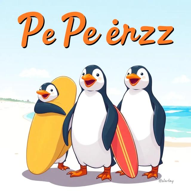 Book cover of the story titled: Los Pingüinos Surfistas