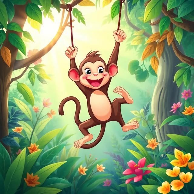 Book cover of the story titled: Milo the Monkey's Jungle Adventure