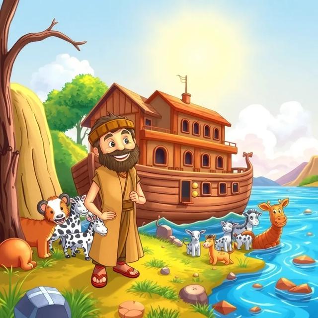 Book cover of the story titled: Noé y el Arca Mágica