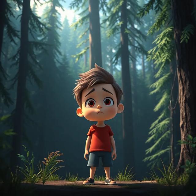 Capa do livro da história intitulada: O Menino Corajoso da Floresta