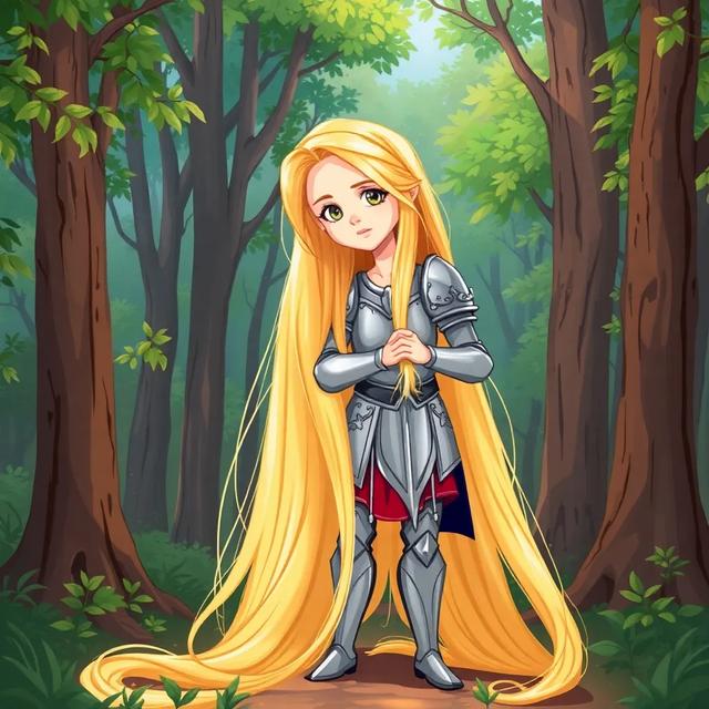 Book cover of the story titled: Rapunzel the Brave Knight