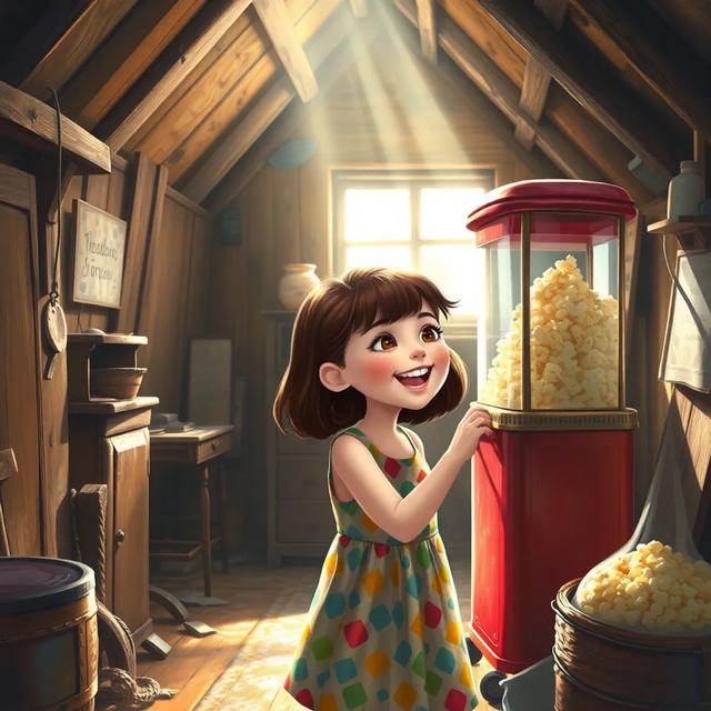 Book cover of the story titled: Ria and the Magic Popcorn Machine