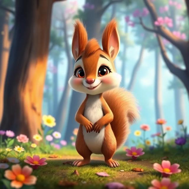 Book cover of the story titled: Sammy the Brave Squirrel