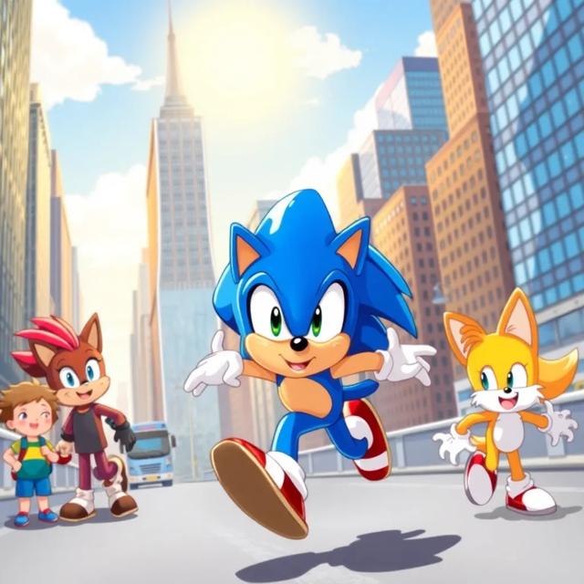 Book cover of the story titled: Sonic and Friends Save New York