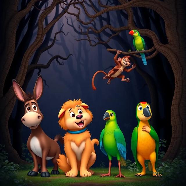 Book cover of the story titled: The Adventure in the Scary Forest