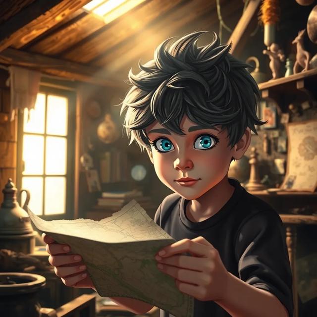 Book cover of the story titled: The Adventure of Leo and the Magical Map