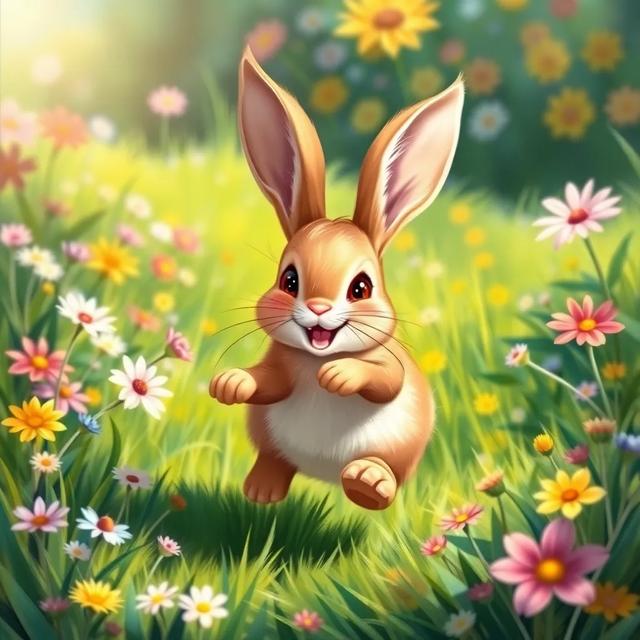 Book cover of the story titled: The Adventures of Benny the Bouncing Bunny