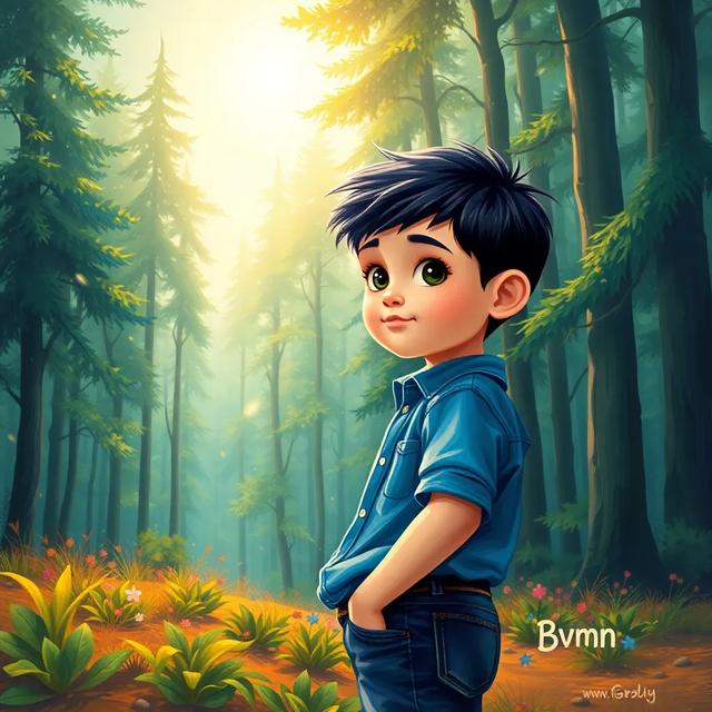 Book cover of the story titled: The Adventures of Bvmn and the Magical Forest