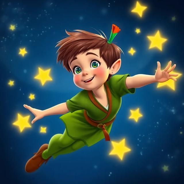 Book cover of the story titled: The Adventures of Peter Pan