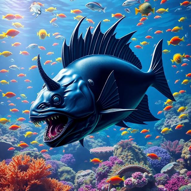 Book cover of the story titled: The Black Devil Fish