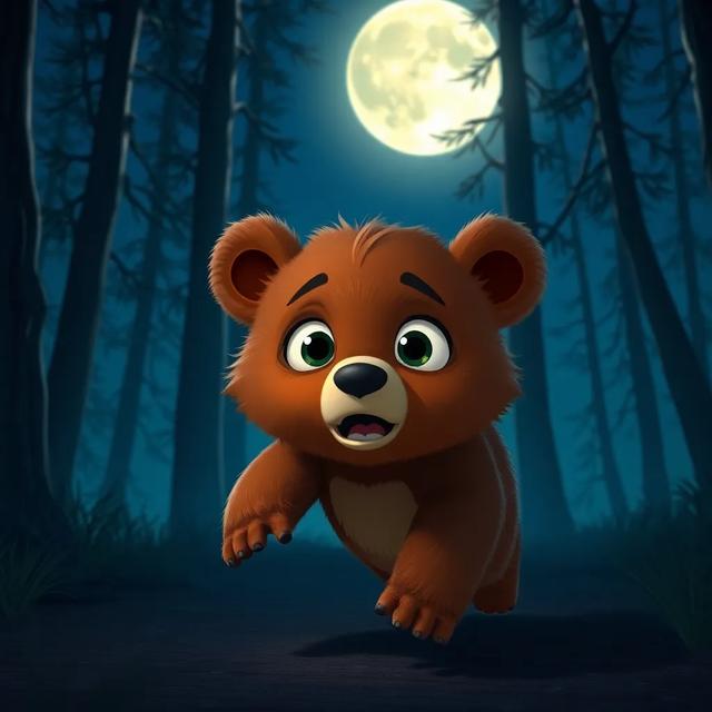 Book cover of the story titled: The Brave Bear and the Shadow Friend