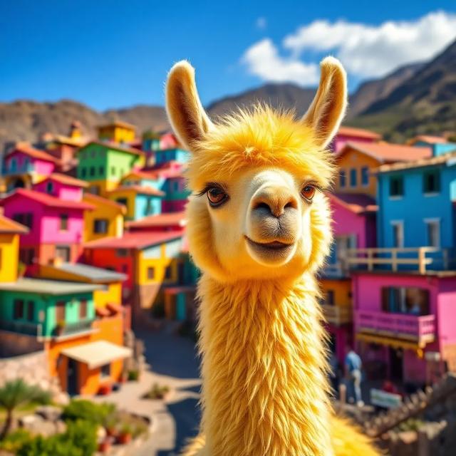 Book cover of the story titled: The Brave Little Llama in Chile