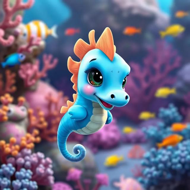 Book cover of the story titled: The Brave Little Seahorse