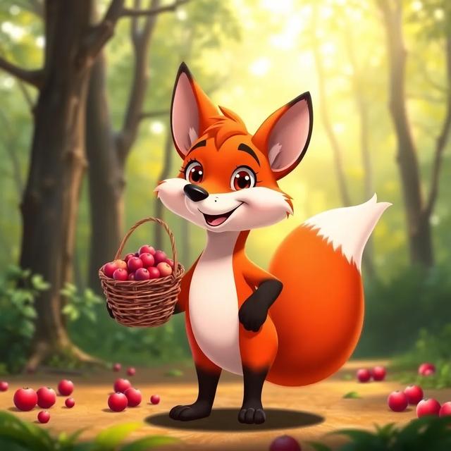 Book cover of the story titled: The Clever Fox and the Hungry Wolf