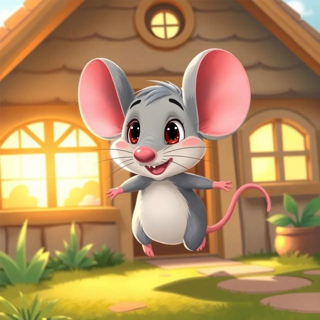 Book cover of the story titled: The Clever Mouse and the Two Cats