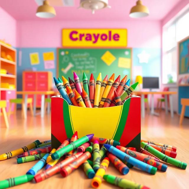 Book cover of the story titled: The Colorful Crayon Box