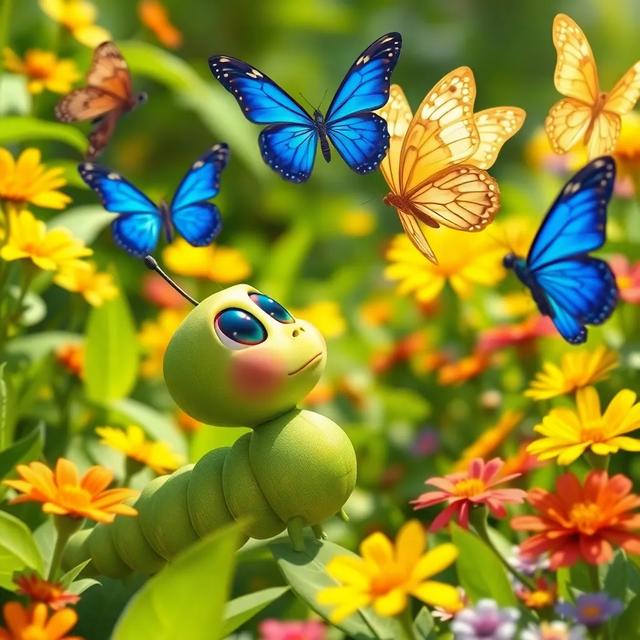 Book cover of the story titled: The Curious Caterpillar's Journey