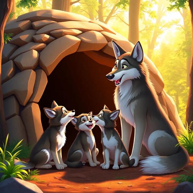 Book cover of the story titled: The Curious Wolf Cubs