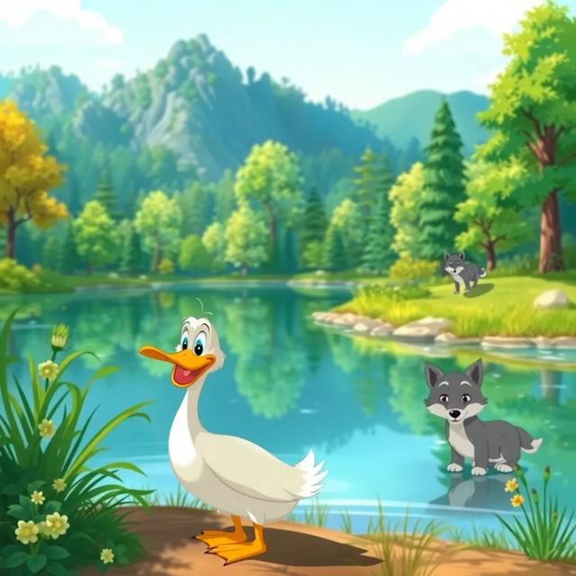 Book cover of the story titled: The Duck and the Wolf: A Two-Year Tale