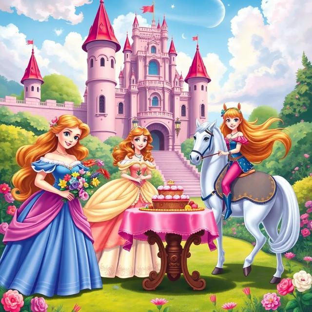 Book cover of the story titled: The Four Princesses and the Lost Kingdom