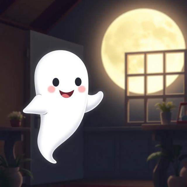Book cover of the story titled: The Friendly Ghost and the Hidden Hole