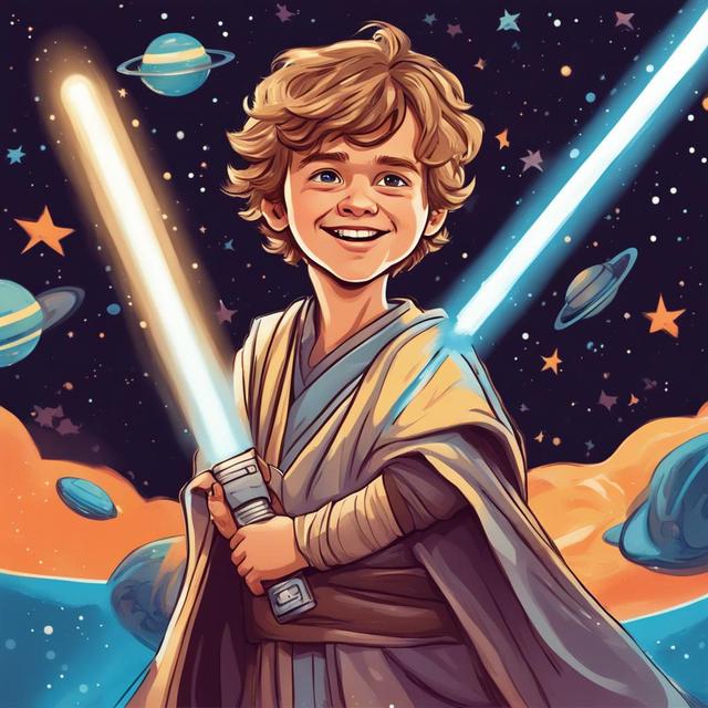Book cover of the story titled: The Galactic Adventure of Anakin and Padme