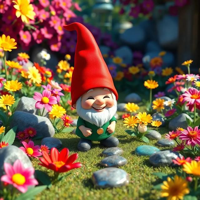 Book cover of the story titled: The Gnome's Garden