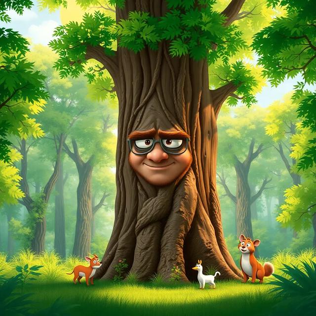 Book cover of the story titled: The Grumpy Tree's Transformation