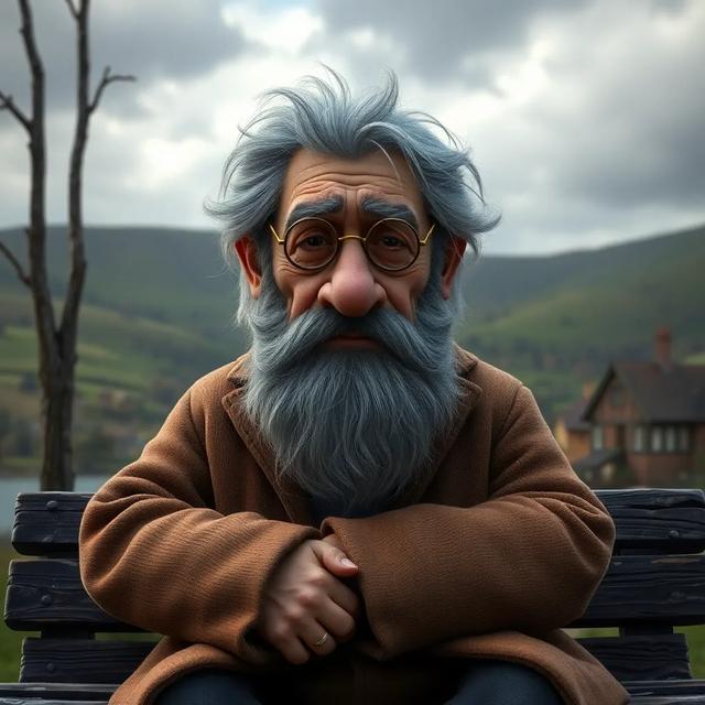 Book cover of the story titled: The Happy Change of Old Mr. Grumble