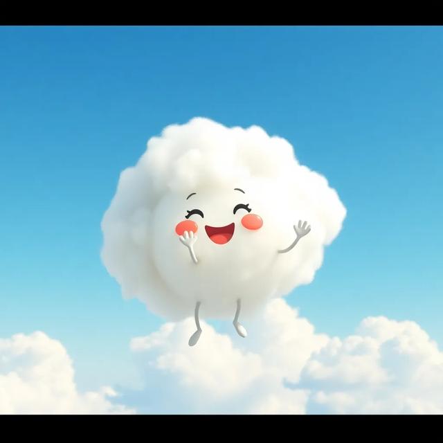 Book cover of the story titled: The Happy Little Cloud