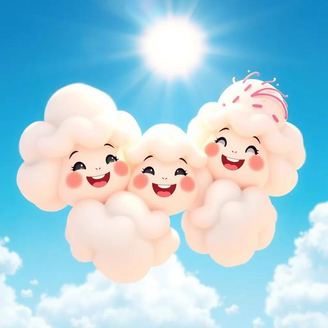 Book cover of the story titled: The Happy Little Clouds