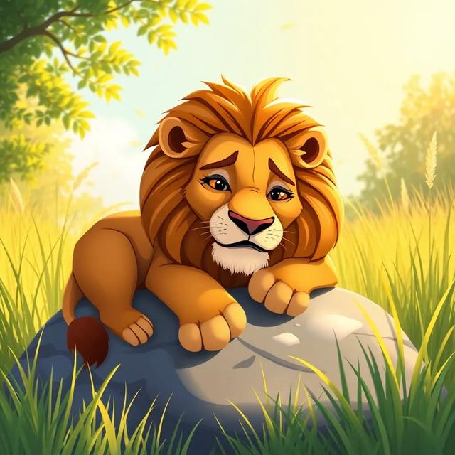 Book cover of the story titled: The Lion and the Ladybug