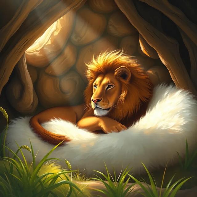 Book cover of the story titled: The Lion in Bed