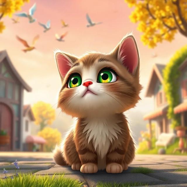 Book cover of the story titled: The Little Cat Who Dreams of Becoming a Hero