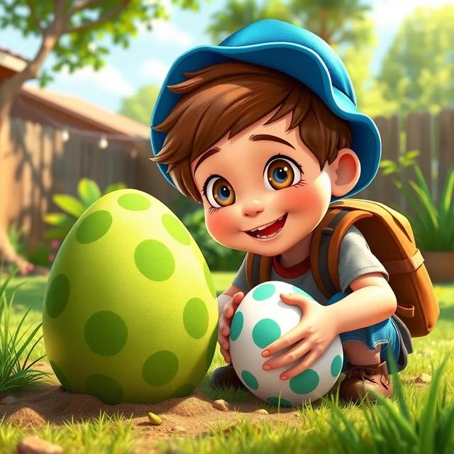 Book cover of the story titled: The Lost Dinosaur Egg