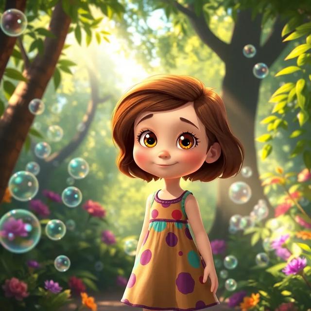 Book cover of the story titled: The Magical Bubble Garden