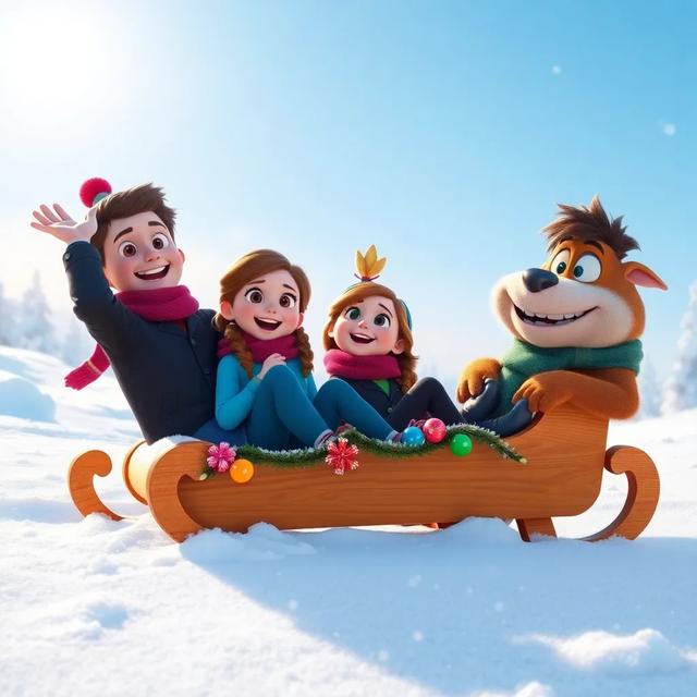 Book cover of the story titled: The Magical Sled Ride