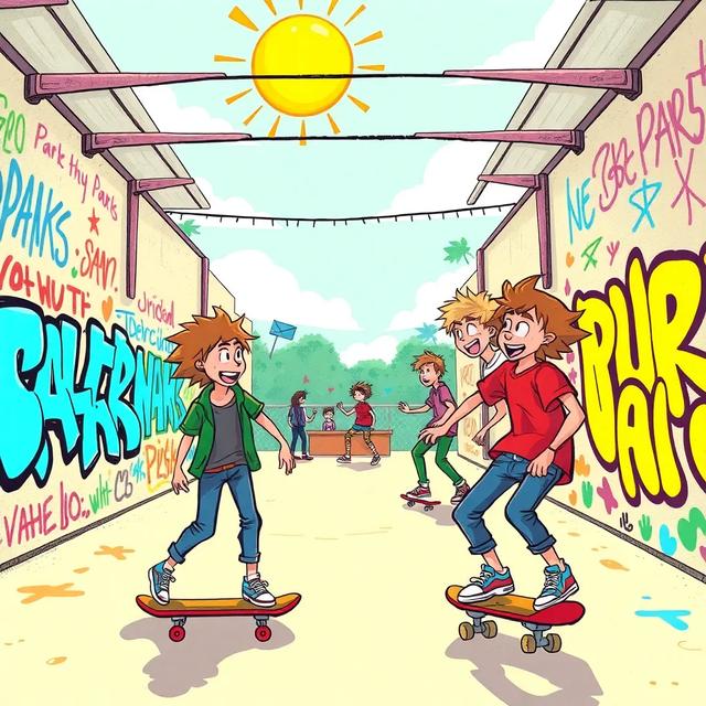 Book cover of the story titled: The Mystery of the Skate Park Shadows