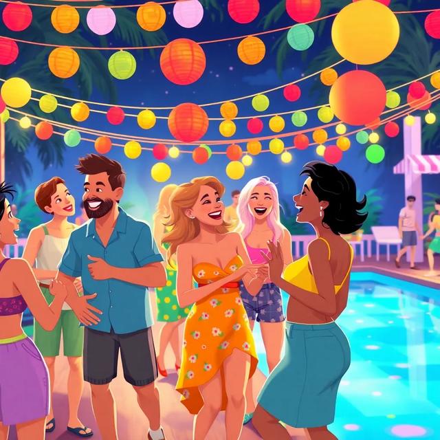 Book cover of the story titled: The Party at the Pool
